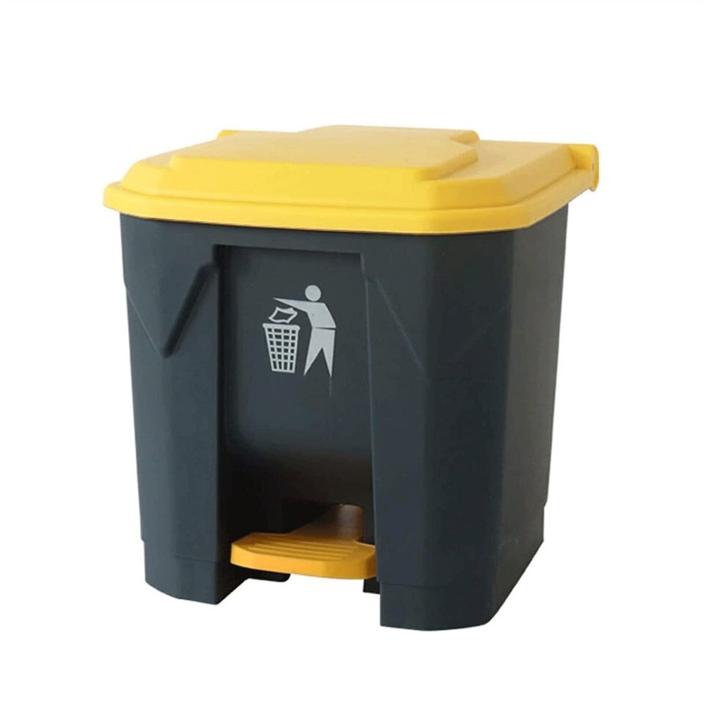 Trash Can,30L/50L/80L/100L Trash Can with Lid Large Capacity Garbage Can,with Foot Pedal,for Outdoor/Indoor Use Garbage Bin (Size : 84cm) ()