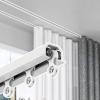 BBHW Hidden Ceiling Curtain Track White, Shower Curtain Rail Recessed, Curtain Pole System with Smooth Rollers, 5ft 10ft 11ft 12ft 13ft 15ft 16ft 18ft (Size : 213cm (7ft)) view 1