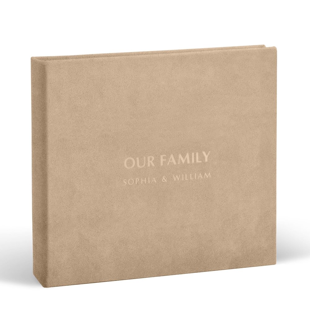 12x12" Suede Cover Scrapbook Album | Rustic Personalized Family Photo Album | Vintage Travel Photo Book | Large 3 Ring Photoalbum