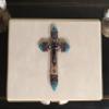 Genuine Handmade Decorative Cremation Urn with Cross and Wings by Renowned Artist Lyle Bernett view 4