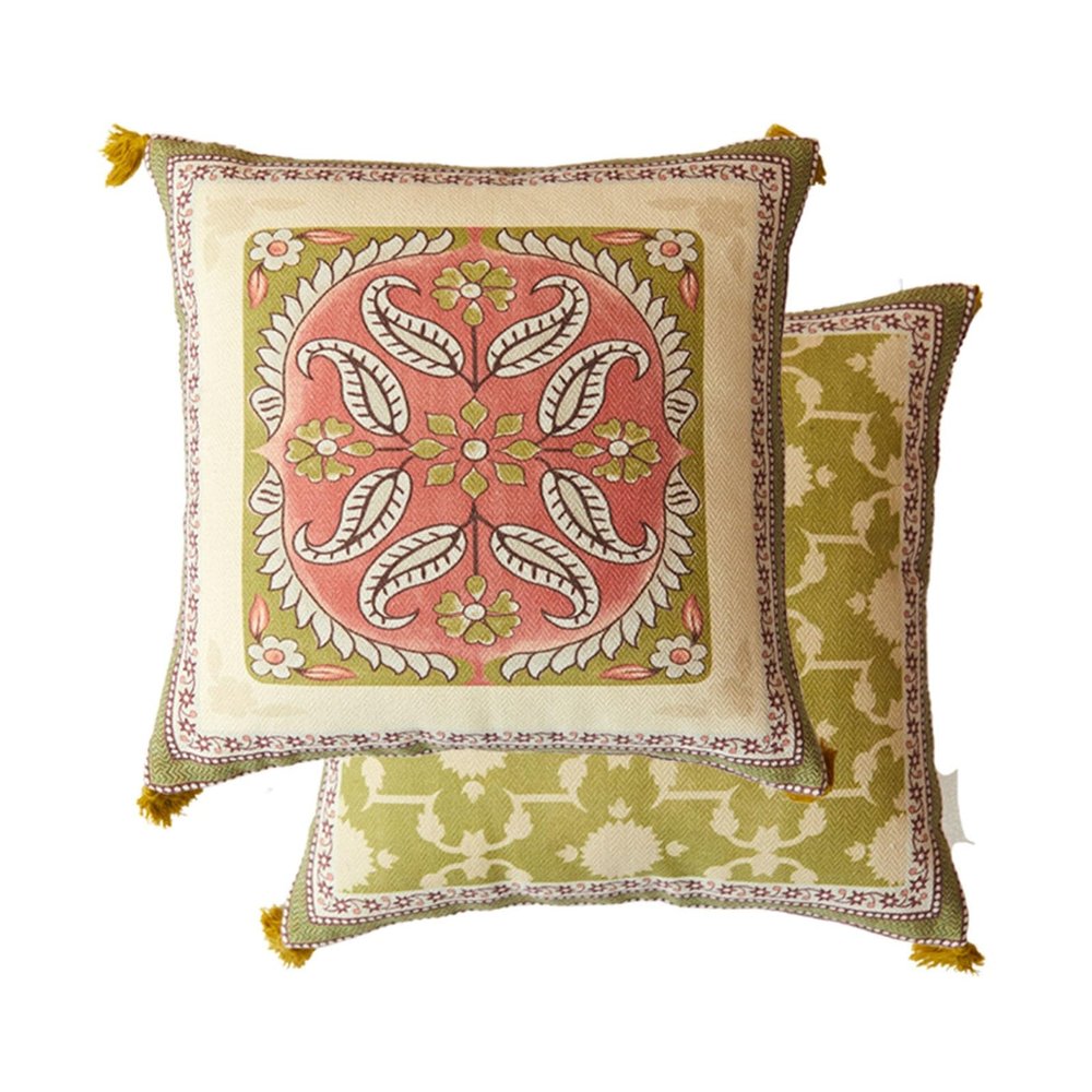 ALISSE Retro Double Sided Printing Throw Pillow Covers, Green Plants Floral Cushion Covers Wool Blend Pillowcases for Bedroom Living Room Bed Couch Car Pillow Covers (Color : A-50 * 50cm)