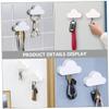 Amosfun 4pcs Cloud Shape Key Holder Wall-Mounted Creative Hooks Key Hooks for Wall view 2