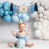QIANGDAGSI Sea Blue High Chair Banner First Birthday - Blue Tassel Highchair Banner 1st Birthday for Party, Anniversary, Cake Smash view 3