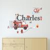 Carton Fire Truck and Helicopter Wall Decals Vinyl Wall Stickers for Kids Boys Girls Bedroom Daycare Classroom Playroom and Kids Room.Names can be Customized view 3