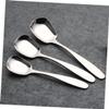 Ciieeo 3pcs Stainless Steel Soup Spoon Flat Dessert Spoons Square Design Mirror Finish Dishwasher Safe view 3