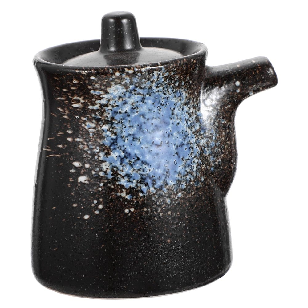 FUNOMOCYA Japanese Ceramic Sauce and Vinegar Pot Traditional Seasoning Dispenser for Kitchen Multi Functional Pepper and Oil Container Elegant Condiment Pot