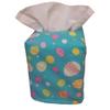 Tissue Box Cover, Square, Multi-Color Easter Eggs And Dots On Blue Fabric Square Tissue Box Cover, Easter Decor view 1