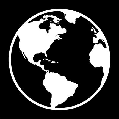 Earth Globe Planet Earth Decal Sticker - Star, Sun, Window, Wall, Car Sign, Car Decal - Many Sizes and Colors (14" Diameter)