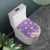 Eheartsgir Easter Tulip Purple No Pilling Bathroom Toilet Cover with Elastic Edges Easy to Install Round and Elongated Toilet Cover Lid for Home Restroom Bathroom Easter Decor view 2