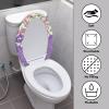 Eheartsgir Easter Tulip Purple No Pilling Bathroom Toilet Cover with Elastic Edges Easy to Install Round and Elongated Toilet Cover Lid for Home Restroom Bathroom Easter Decor view 3