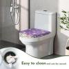 Eheartsgir Easter Tulip Purple No Pilling Bathroom Toilet Cover with Elastic Edges Easy to Install Round and Elongated Toilet Cover Lid for Home Restroom Bathroom Easter Decor view 4