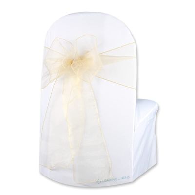 Sparkles Make It Special Leading Linens 50-pcs Organza Chair Cover Bow Sash - Champagne - Wedding Party Banquet Reception - 28 Colors Available