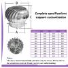 FENGZEQUAN Rotary Turbine Ventilator Rotating Chimney Cowl Cap,All Purpose Chimney Cowl, Stainless Steel Cowl Bird Guard Spinner Anti Downdraught Top All Purpose Chimney Cow (Size : 150mm/5.91in) view 2