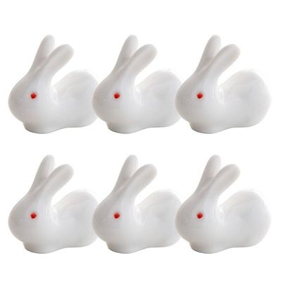 Amosfun 6pcs Cute Ceramic Chopstick Holder for Home Hotel Dining Elegant Tableware Decor Functional Rest for Utensils Easy to Clean White Design