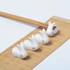 Amosfun 6pcs Cute Ceramic Chopstick Holder for Home Hotel Dining Elegant Tableware Decor Functional Rest for Utensils Easy to Clean White Design view 2
