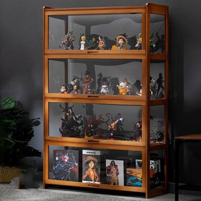 MAAOBR Display Cabinet, Acrylic Display Case, Flip Door Cabinet, Display Shelf Curio Cabinet, Dustproof Showcase for Collectible Pop Figures and Toys, Easy to Clean (Color : A-4 Layer, Size : 90cm)