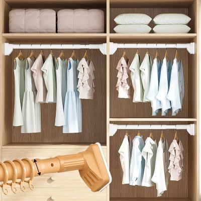 Suction cup Shower Curtain Rod Tension No Drilling Tension Rod 161"-197" Bathroom Rod, No Drilling Adjustable Tension Rods for Bathroom, Closet, Window, Room Divider(Color:Yellow,Size:310cm-400cm)