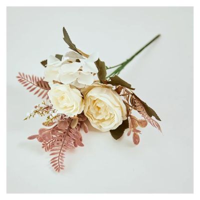 KanaAt Decoration Autumn Artificial Flower Silk Peony Big Rose Bouquet Fake Flower for Wedding Table Gift Christmas Party Cake Boho Home DIY Decor Artificial Flower (Color : 6)