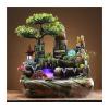 WAOCEO Meditation Decor, Atomized Bonsai Rockery, Flowing Water Fountain Tabletop Small Ornaments, Crystal Ball Gifts, Ceramic Landscape Ornaments,Feng Shui Office Home Decor for Good Luck Wealth view 1