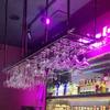 Wine Rack Ceiling Decoration Shelf Adjustable Height Grape Cups Organizer Upside Down Bottle Organizer and Stemware for Kitchen Bar Pub Rack, 60cm(23.6in) view 3