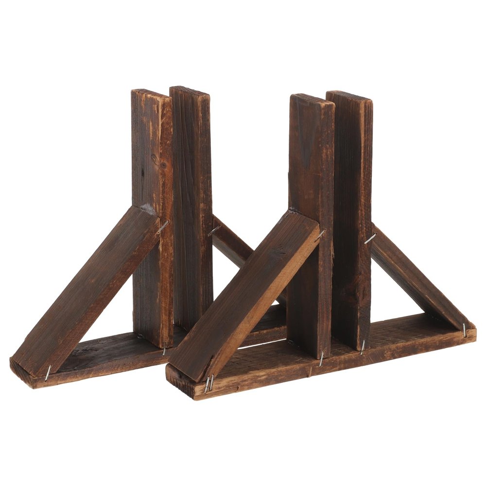Baluue Solid Wood Fence Post Base Support Bracket for Garden Fence Panel Outdoor Yard Border Edging Stand Triangular Post Anchor 7.48X6.29X1.96 Inch