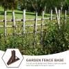 Baluue Solid Wood Fence Post Base Support Bracket for Garden Fence Panel Outdoor Yard Border Edging Stand Triangular Post Anchor 7.48X6.29X1.96 Inch view 2