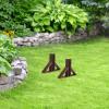 Baluue Solid Wood Fence Post Base Support Bracket for Garden Fence Panel Outdoor Yard Border Edging Stand Triangular Post Anchor 7.48X6.29X1.96 Inch view 3