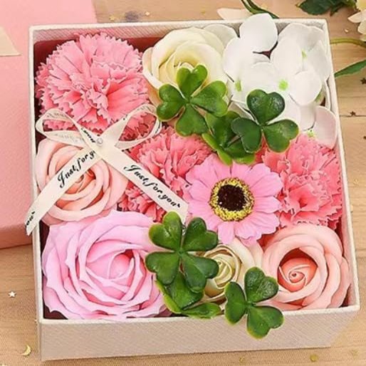 Soap Flower Box Valentine's Day Gift (PinkA Box of Flowers)