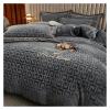 Bed, Bedding Set Luxury Winter Double Sided Milk Velvet Duvet Cover Bed Sheets Pillowcase Set Bed Linen Bedding Bedroom Comforter Set Plush Fleece makes it strike the perfect balance between product w view 1