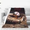 Baseball and Glove Print Ultra-Soft Micro Fleece Blanket Ultra-Soft Micro Light Weight Warm Bed Throw Blanket view 1