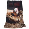 Baseball and Glove Print Ultra-Soft Micro Fleece Blanket Ultra-Soft Micro Light Weight Warm Bed Throw Blanket view 2