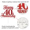 Kaoenla Happy 40th Anniversary Cake Toppers - Red Glitter 40th for Wedding/Company/Birthday Party Decor view 3