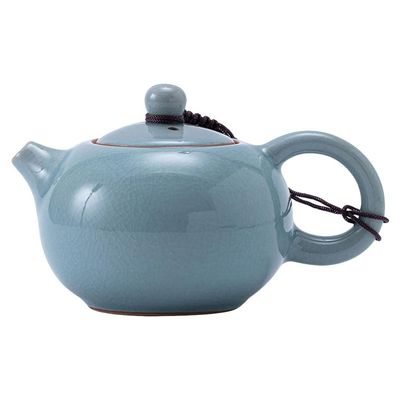 Amosfun Ceramic Teapot Small Porcelain Ice Crack Kettle Chinese Kungfu Tea Pot 3.07 Inch Handcrafted Crackle Glaze Teaware for Loose Leaf Tea Brewing