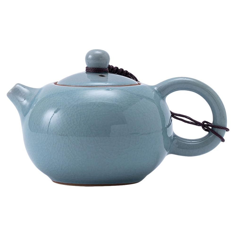 Amosfun Ceramic Teapot Small Porcelain Ice Crack Kettle Chinese Kungfu Tea Pot 3.07 Inch Handcrafted Crackle Glaze Teaware for Loose Leaf Tea Brewing