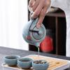 Amosfun Ceramic Teapot Small Porcelain Ice Crack Kettle Chinese Kungfu Tea Pot 3.07 Inch Handcrafted Crackle Glaze Teaware for Loose Leaf Tea Brewing view 4
