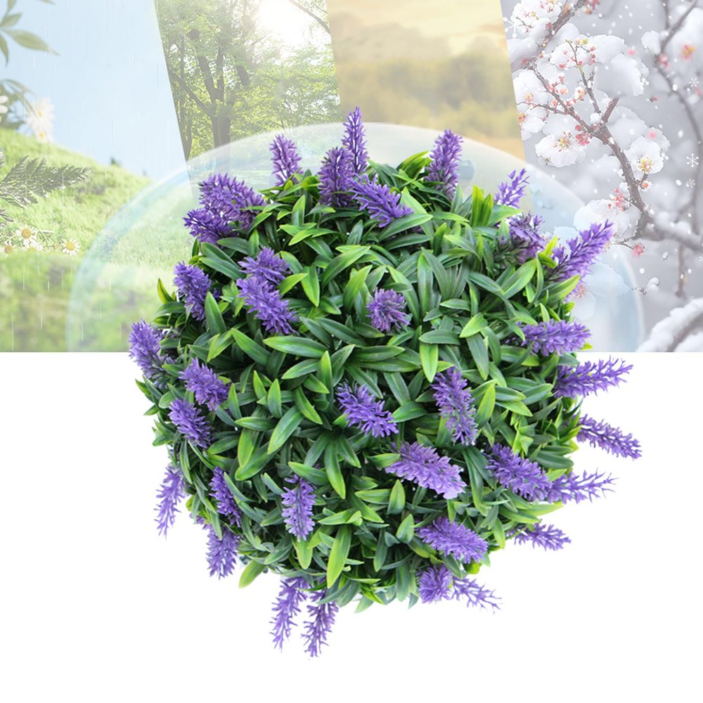 ATYUJKB Decorative Faux Greenery Fake Plants Dia 19in, Small Artificial Plants, Faux Boxwood Decorative Balls, Decorative Plant Ball Decor Artificial Grass Ball, Round Plastic Plant Ball