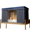 Atkits Privacy Bed Tent Twin Canopy Bed Frame Post Poles Twin Top Bunk Bed Tent Canopy, Portable 3 Doors Breathable Dream Tent Shelter, Kids Play Tents for Indoor,Navy,43.3H75L35.4W view 1