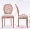 Rhomtree Farmhouse Dining Chairs, Retro Upholstered Antique Painting Linen Kitchen Chairs, Armless Rattan Dining Room Chairs, Accent Chair with Round Back/Natural Wood Frame(Cream Set of 6) view 3