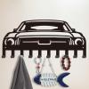 SUPERDANT Car Metal Key Hook Vintage Car Decorative 10 Hooks Black Key Holder Organizer Wall Hanging Hooks Personalized Hanger Dog Leash Hanger for Home Kitchen Entryway Man Cave Wall Front Door view 2