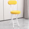 Folding Bar Stool with Backrest, 18inch Kitchen Chair with Round Cushion Padded, Stool for Kitchen Garden Living Room Camping Fishing, Yellow (Size : Set of 2) view 2