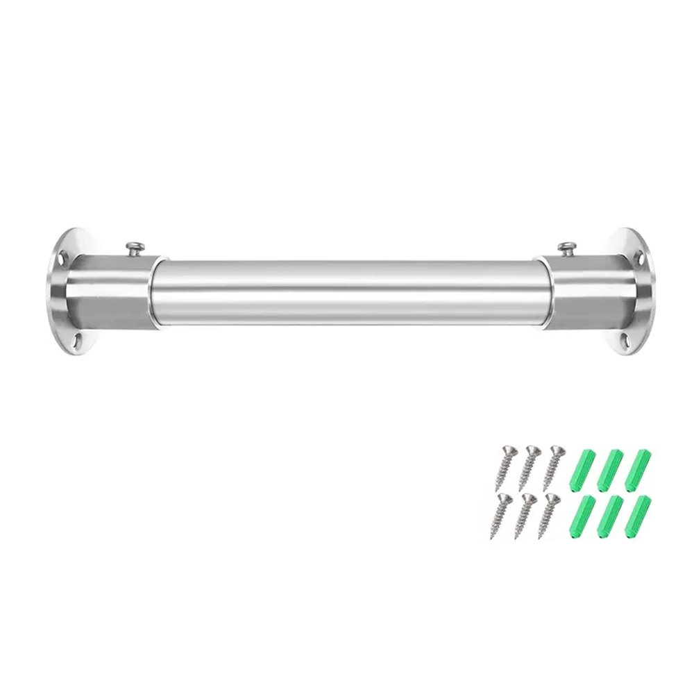 Cloakroom/Balcony Garment Rail Bar, Stainless Steel Curtain Rod for Doorway/Bay Window/Shower/Closet Opening, Waterproof and Rustproof Wardrobe Pole Hanger for Closet Bedroom Living Room ( Size : 105c