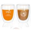 acey High borosilicate glass cups, coffee cups, milk beverage cups, double glass, customized logo, text, personalized lettering, creative gifts, company reception cups 6pcs view 2