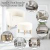 DAZONE Sherpa Accent Chair with Ottoman, White Fluffy Teddy Barrel Armchair for Cozy Living Room, Small Comfy Chairs for Bedroom, Reading Corner view 3