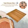 Solid Teak Bathroom Shower Mat, 20 24 27 30 32 Inch Length, Waterproof Shower Floor Mat with Non-slip Foot for Elderly/ Children, Raised Wood Bath Mat for Inside Shower ( Size : 20x26x1.4in(51x66x3.5c view 3