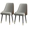 Amunpitic Set of 2 Modern Upholstered Dining Chairs, Chairs for Kitchen with PU Leather Upholstered, Dining Room Chairs with Metal Legs, Comfy Living Room Chair with Backrest (Gray) view 1