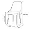 Amunpitic Set of 2 Modern Upholstered Dining Chairs, Chairs for Kitchen with PU Leather Upholstered, Dining Room Chairs with Metal Legs, Comfy Living Room Chair with Backrest (Gray) view 2