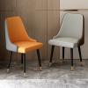 Amunpitic Set of 2 Modern Upholstered Dining Chairs, Chairs for Kitchen with PU Leather Upholstered, Dining Room Chairs with Metal Legs, Comfy Living Room Chair with Backrest (Gray) view 3