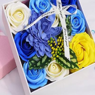 Soap Flower Box Valentine's Day Gift (BlueA Box of Flowers)