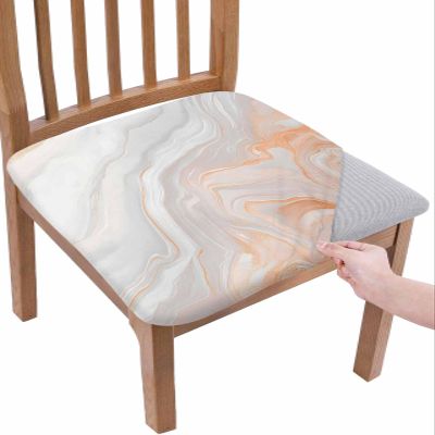 2 Packs Abstract Marble Seat Covers for Dining Chairs,Stretch Fitted Chair Seat Protectors Decorative Office Desk Chair Cushion Removable Washable Slipcovers,Modern Gradient Marbling Luxury Art