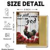 EMOHAT Flowering Rooster Metal Tin Sign Chicken Decoration Be Still I Am God Funny Poster Wall Art for Room Home Bar Pub12x8 Inches view 2